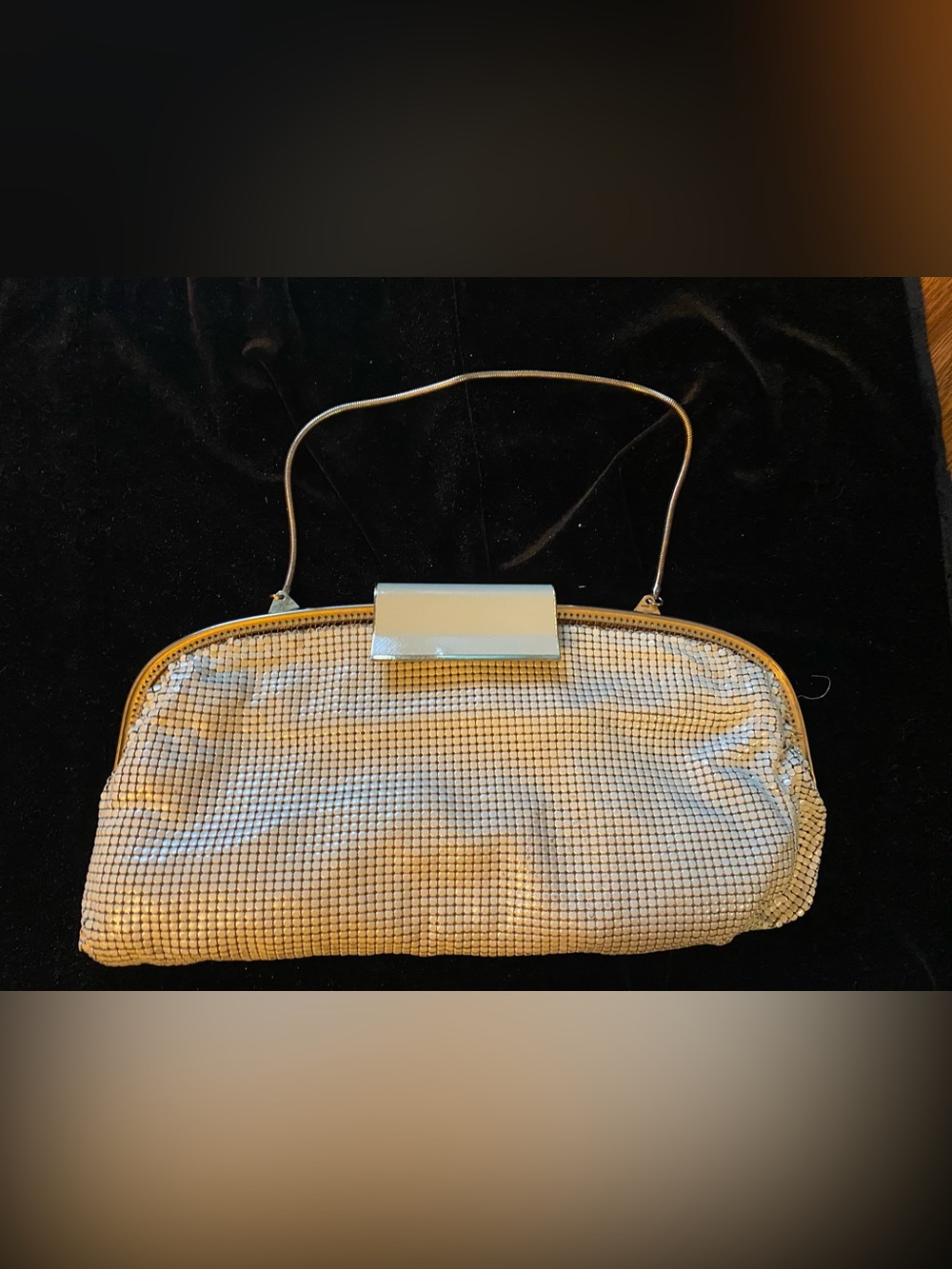 Chic Cream Mesh Wristlet Clutch